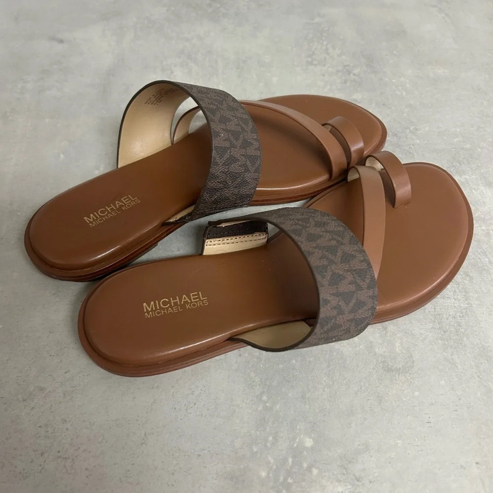 Michael Kors Tan and Brown Sandals - Picture 2 of 4